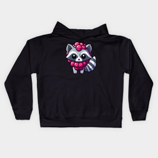 Berry Bandit: Raspberry Raccoon Adventures Kids Hoodie